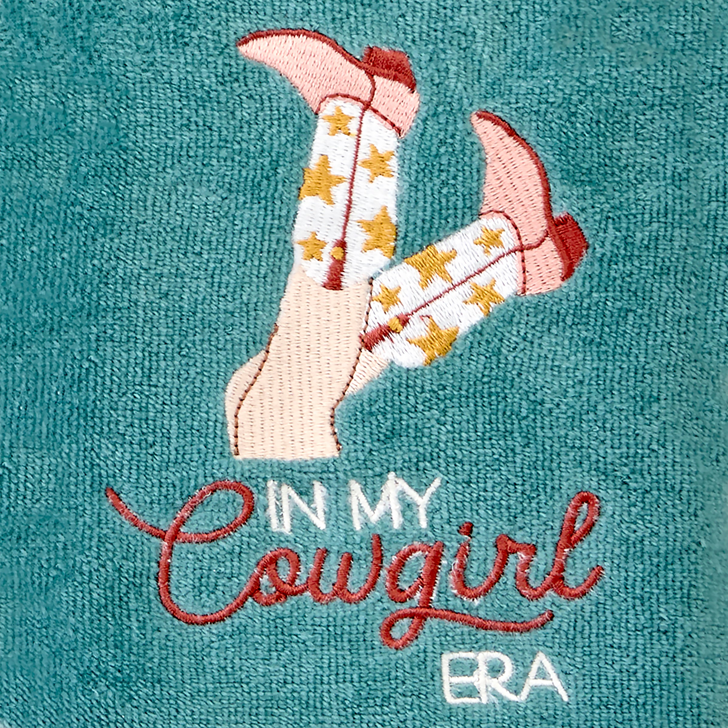 In My Cowgirl Era 2-Piece Hand Towel Set, Teal/Multi