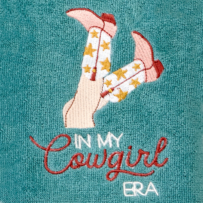 In My Cowgirl Era 2-Piece Hand Towel Set, Teal/Multi