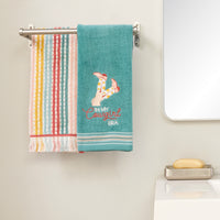 In My Cowgirl Era 2-Piece Hand Towel Set, Teal/Multi
