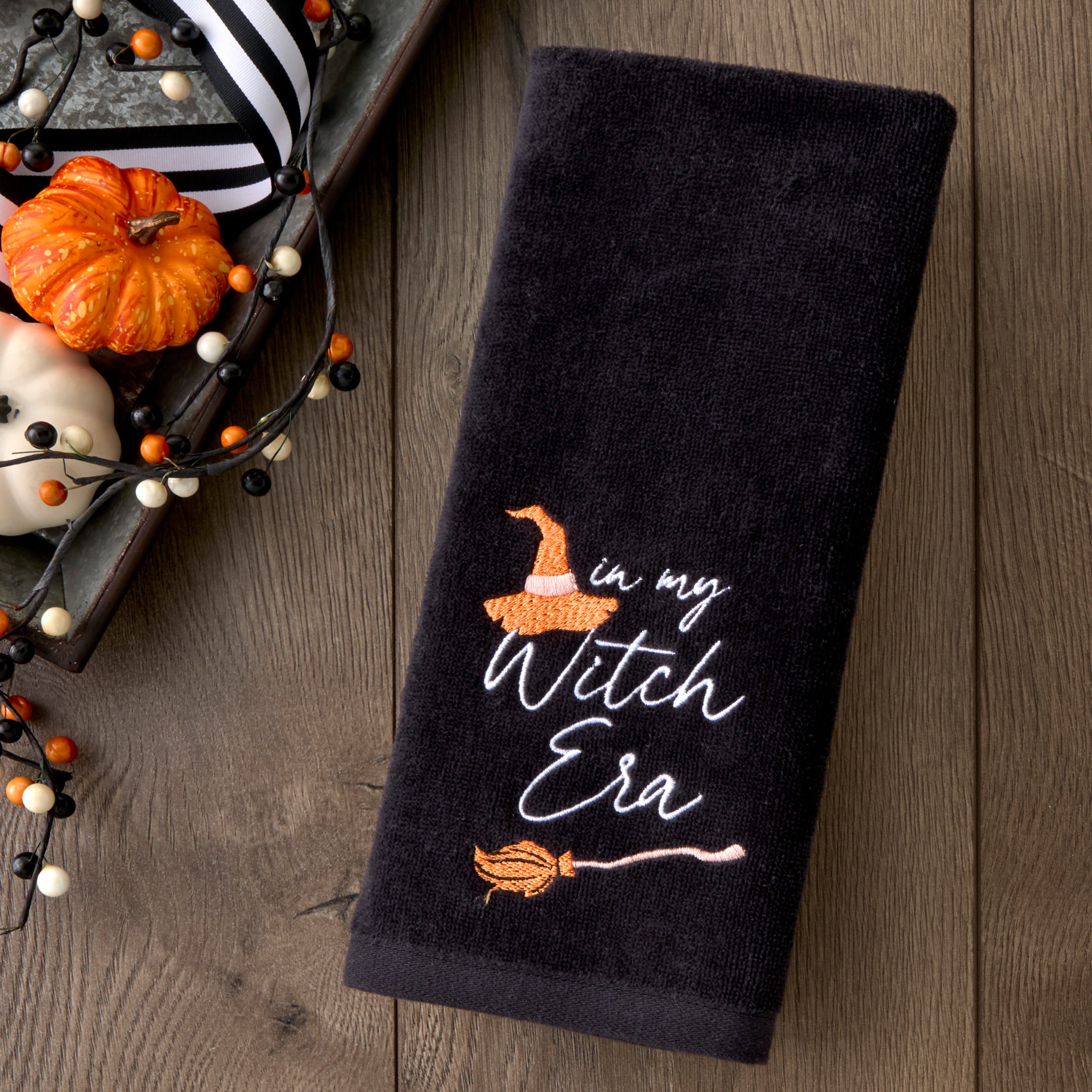 In My Witch Era 2-Piece Hand Towel Set, Black