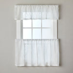 Isabella Lace Window Tier Pair, White, 56" x 36"