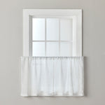 Isabella Lace Window Tier Pair, White, 56" x 36"