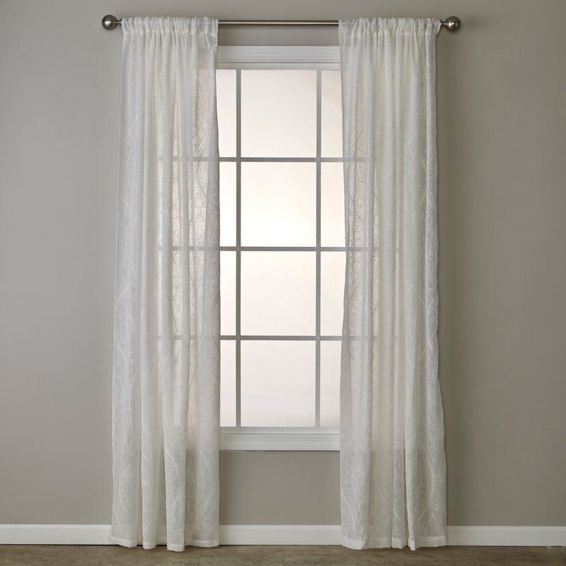 Isabella Lace Window Panel Pair, White, 52" x 63"