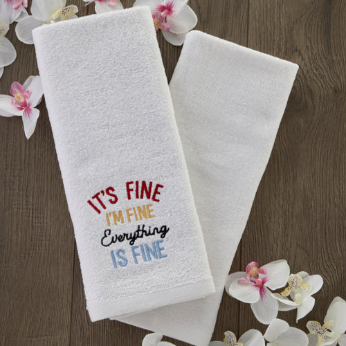 It's Fine 2-Piece Hand Towel Set, White