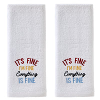 It's Fine 2-Piece Hand Towel Set, White