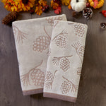 Pinecone Jacquard 2-Piece Hand Towel Set, Wheat