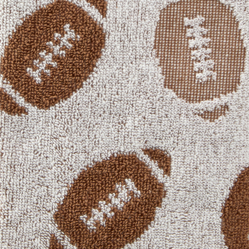 Football Jacquard 2-Piece Hand Towel Set, Brown