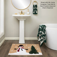 Joyful Snowman Bath Rug, Wheat