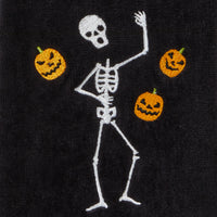 Juggling Skeleton 2-Piece Hand Towel Set, Black