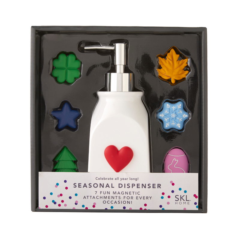 Seasonal Lotion/Soap Dispenser, White/Silver