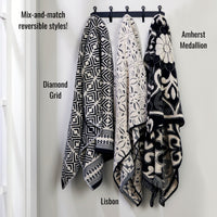 Amherst Medallion Jacquard Bath Towel, Black