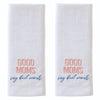 Good Moms 2-Piece Hand Towel Set, White