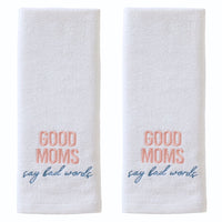 Good Moms 2-Piece Hand Towel Set, White