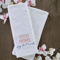 Good Moms 2-Piece Hand Towel Set, White