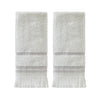 Casual Fringe 2-Piece Cotton Tip Towel Set, White