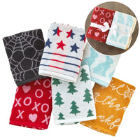 Seasonal 6-Piece Jacquard Hand Towel Set, Assorted