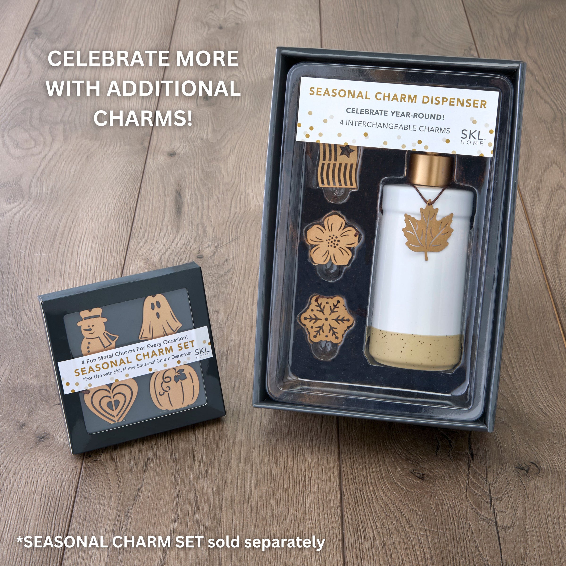 Seasonal Charm 5-Piece Soap Dispenser Set, White