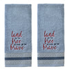 Land of The Free 2-Piece Hand Towel Set, Gray