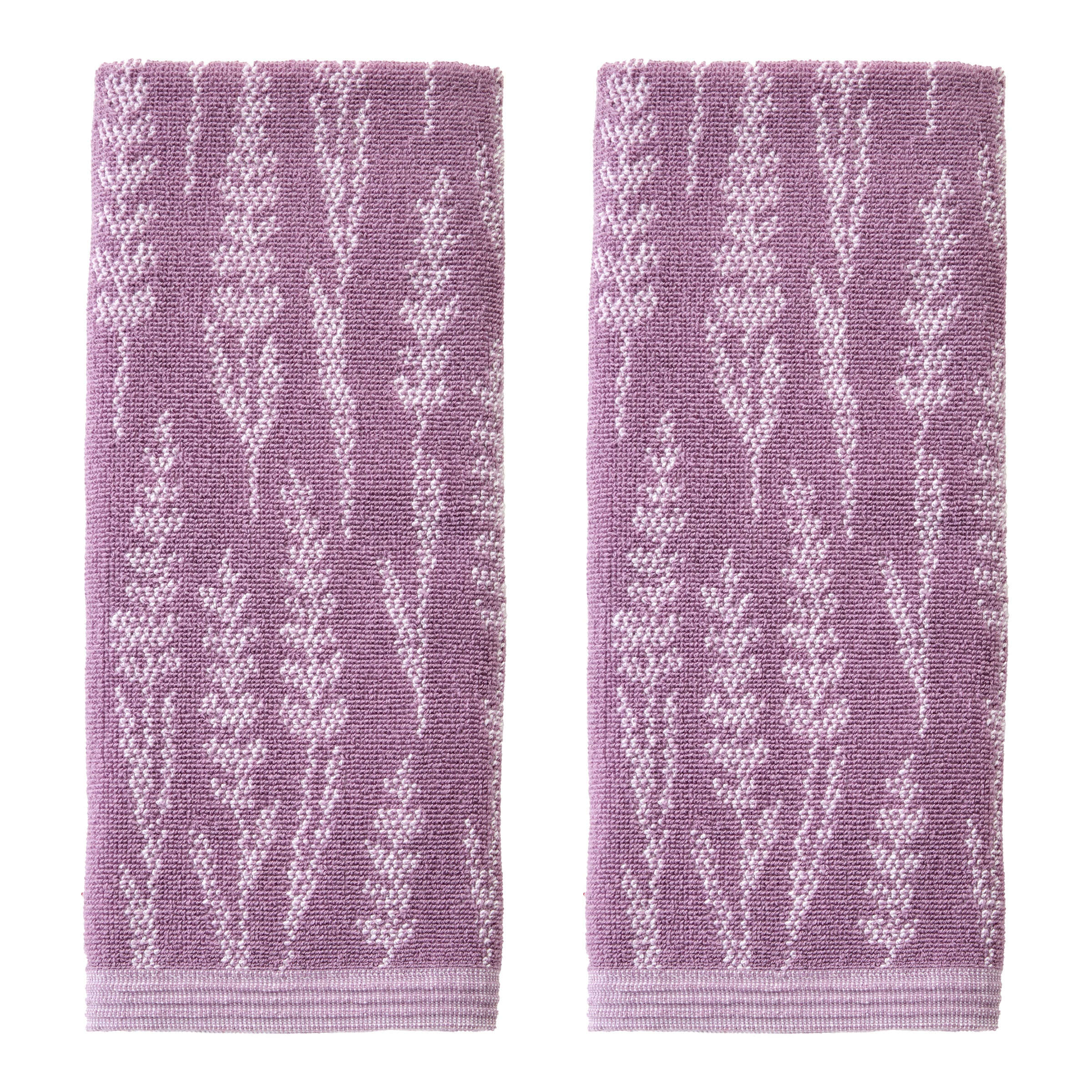 Lavender Silhouette 2-Piece Hand Towel Set, Purple