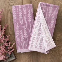 Lavender Silhouette 2-Piece Hand Towel Set, Purple