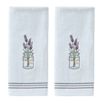 Lavender 2-Piece Hand Towel Set, White