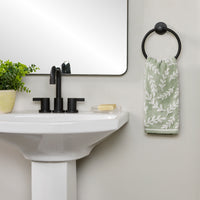 Leaf Sprig 2-Piece Hand Towel Set, Sage