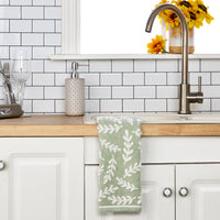 Leaf Sprig 2-Piece Hand Towel Set, Sage