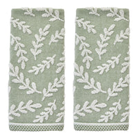 Leaf Sprig 2-Piece Hand Towel Set, Sage
