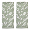 Leaf Sprig 2-Piece Hand Towel Set, Sage