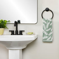 Leaf Sprig 2-Piece Hand Towel Set, Spruce