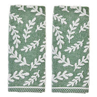 Leaf Sprig 2-Piece Hand Towel Set, Spruce