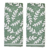 Leaf Sprig 2-Piece Hand Towel Set, Spruce