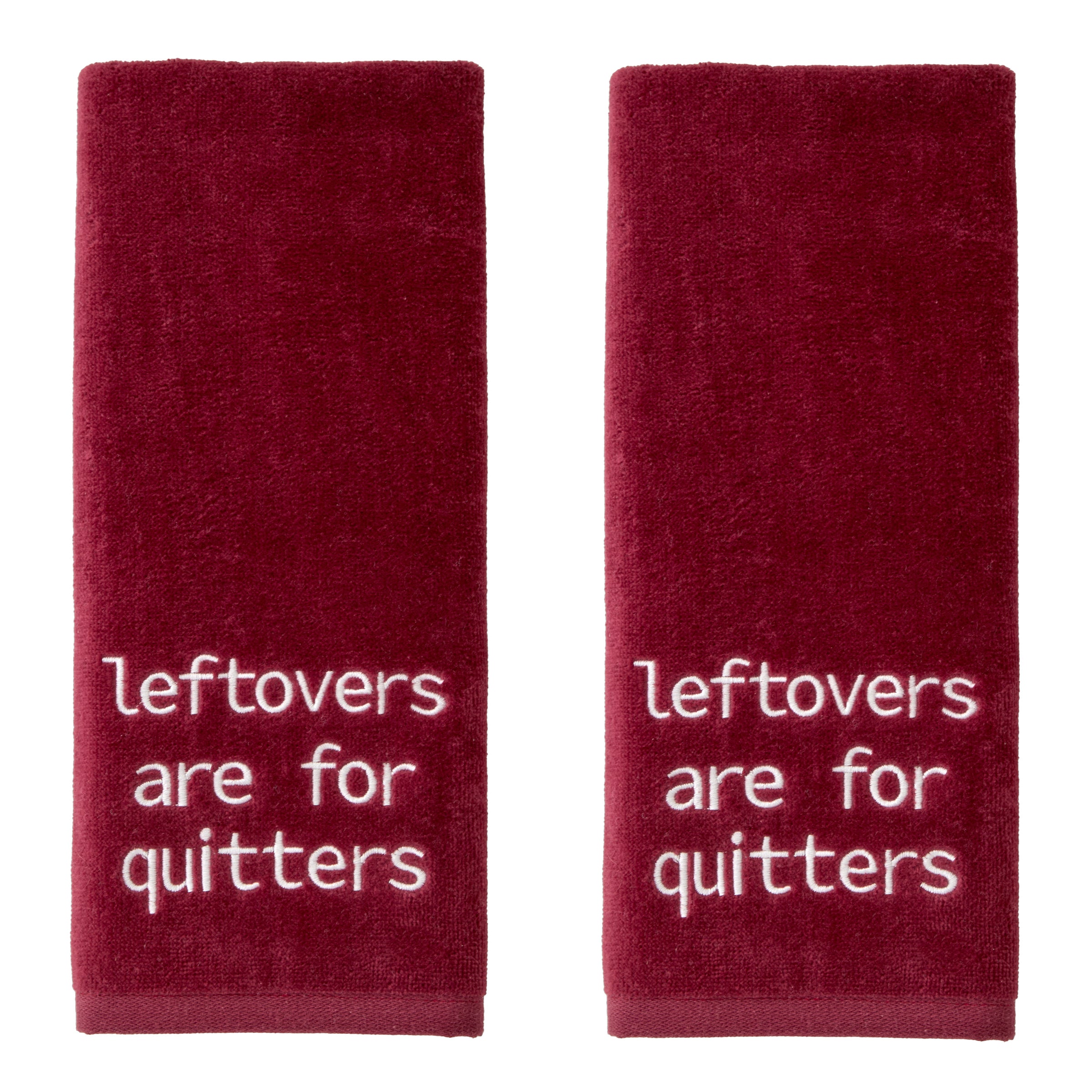 Leftovers Quitters 2-Piece Hand Towel Set, Wine