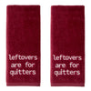 Leftovers Quitters 2-Piece Hand Towel Set, Wine