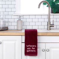 Leftovers Quitters 2-Piece Hand Towel Set, Wine
