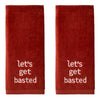 Let's Get Basted 2-Piece Hand Towel Set, Spice