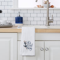 Let's Sail Away 2-Piece Hand Towel Set, White