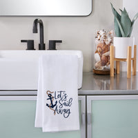 Let's Sail Away 2-Piece Hand Towel Set, White