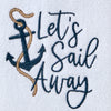 Let's Sail Away 2-Piece Hand Towel Set, White