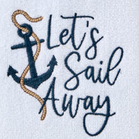 Let's Sail Away 2-Piece Hand Towel Set, White