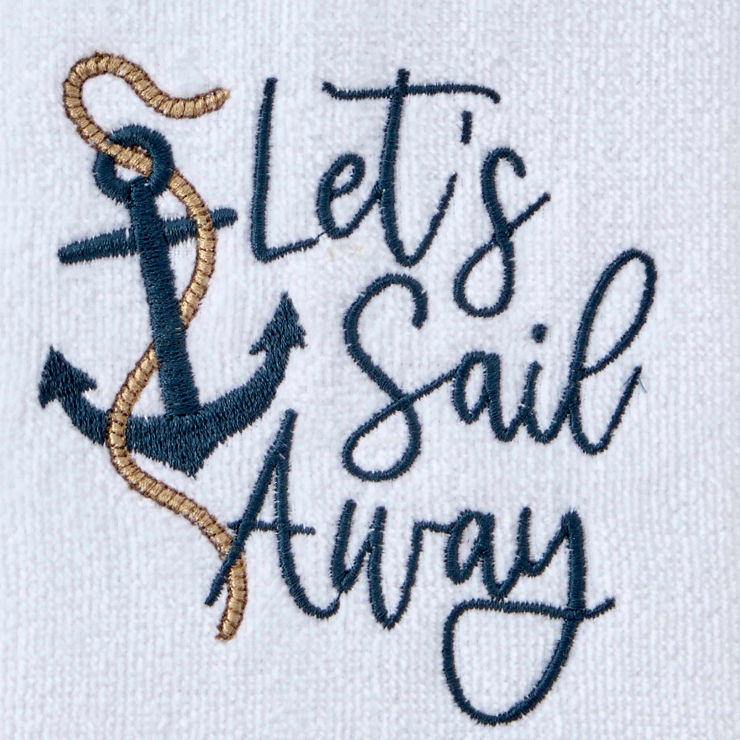 Let's Sail Away 2-Piece Hand Towel Set, White