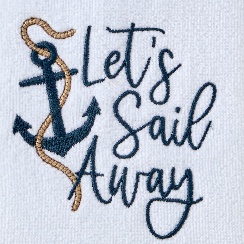 Let's Sail Away 2-Piece Hand Towel Set, White