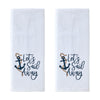 Let's Sail Away 2-Piece Hand Towel Set, White