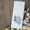 Let's Sail Away 2-Piece Hand Towel Set, White