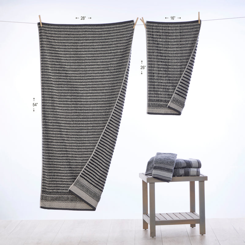 Lewis Jacquard Bath Towel, Black/Linen