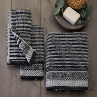 Lewis Jacquard Bath Towel, Black/Linen