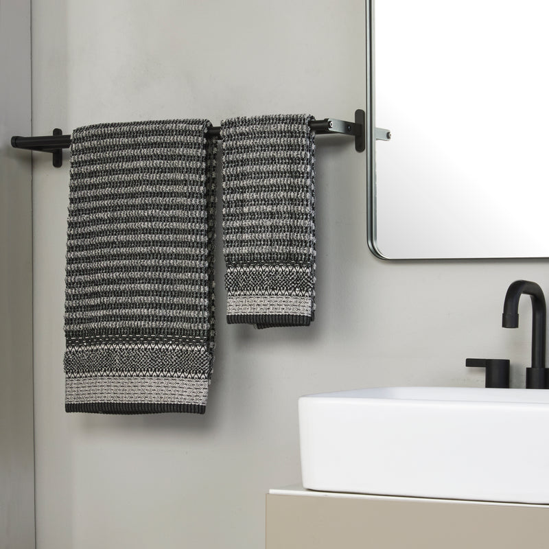 Lewis Jacquard Bath Towel, Black/Linen