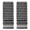Lewis Jacquard 2-Piece Hand Towel Set, Black/Linen