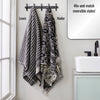 Nador 2-Piece Jacquard Hand Towel Set, Black/Linen