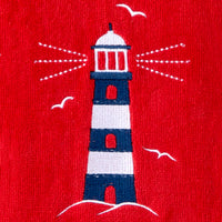Lighthouse 2-Piece Hand Towel Set, Red